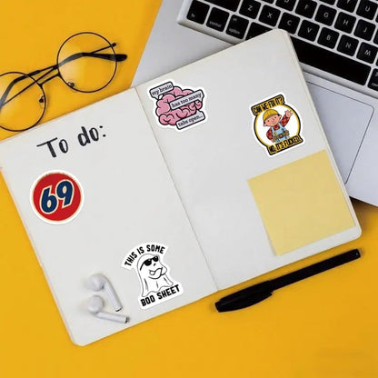 130PCS Funny Saying Sticker Pack ,Suitable for bumpers, safety helmets, water bottles, colleagues, computers