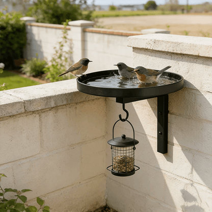 📢📢40% OFF !!!⏰Wall-Mounted Metal Bird Bath – Antique Bronze Finish 🐦🛁🧱🏡