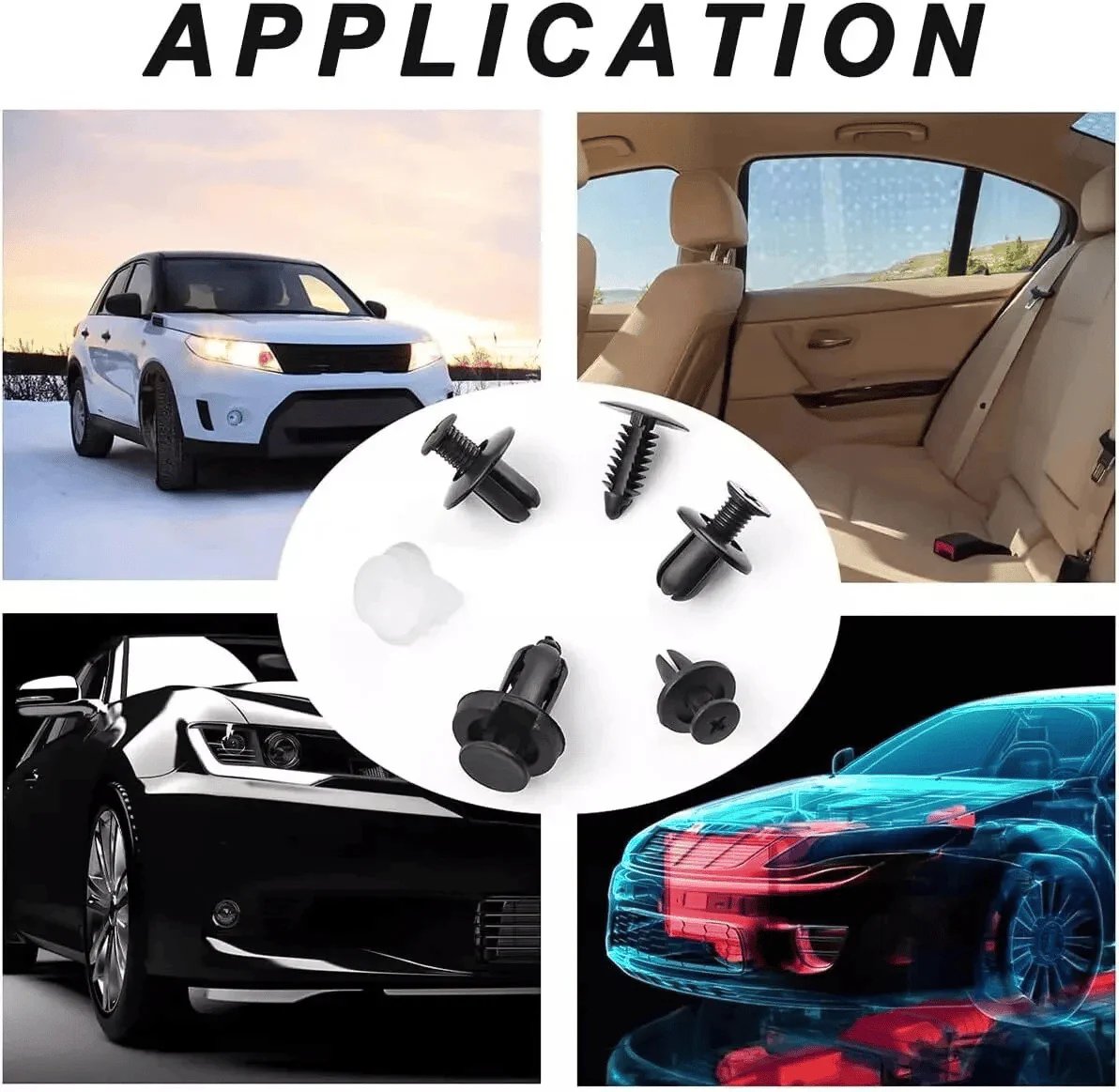 Expansion Screw Clips Set for Automobiles Mudguard Leaf Plates Door Panel Clips(100 PCS)