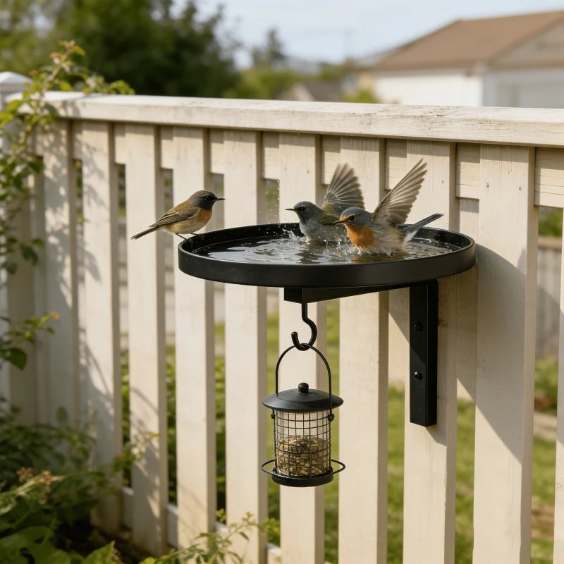 📢📢40% OFF !!!⏰Wall-Mounted Metal Bird Bath – Antique Bronze Finish 🐦🛁🧱🏡