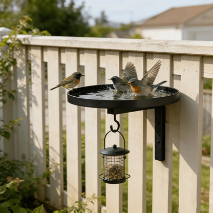 📢📢40% OFF !!!⏰Wall-Mounted Metal Bird Bath – Antique Bronze Finish 🐦🛁🧱🏡