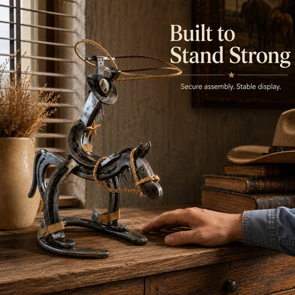 🔥Handcrafted  Cowboy Iron Pony Ornament