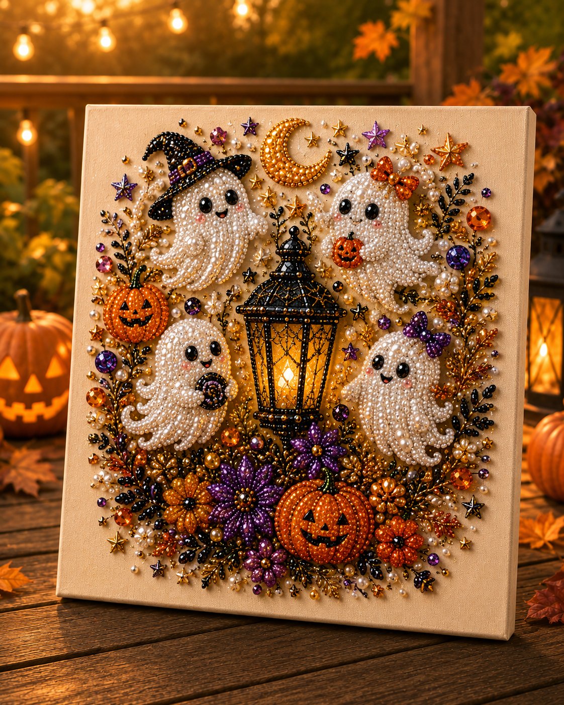 🔥Last Day 49% OFF - 👻✨Halloween Ghost Pearl Art DIY Kit