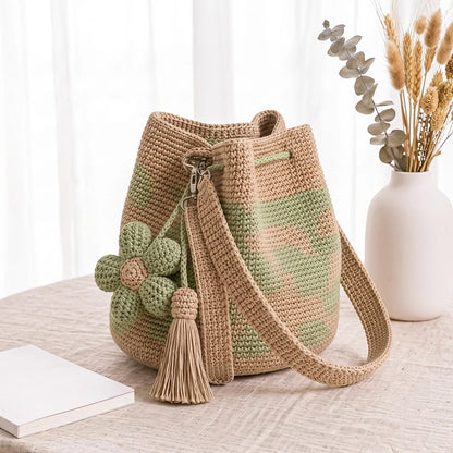 Handwoven Flower Bucket Bag