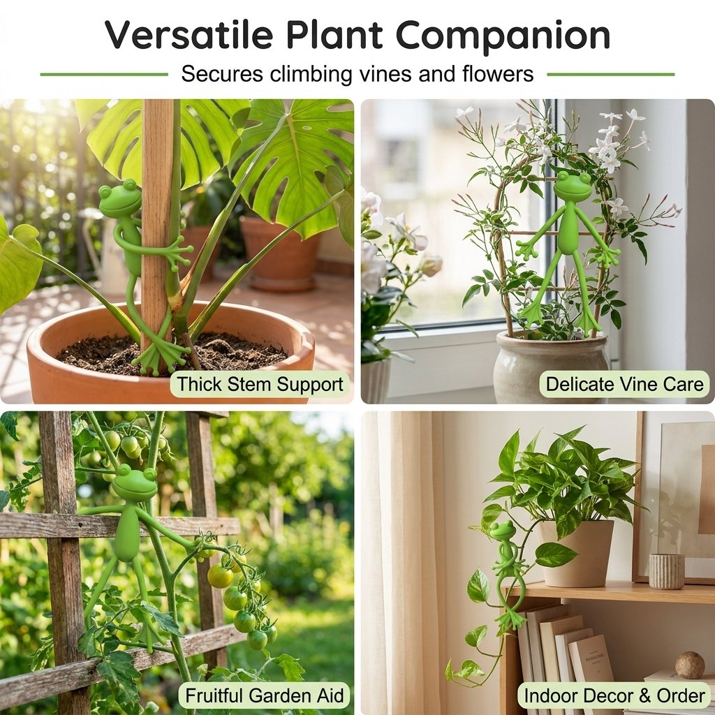 Frog Plant Stand Clips 🐸🌿 Support Climbing Plants Indoors Outdoors Stable Growth
