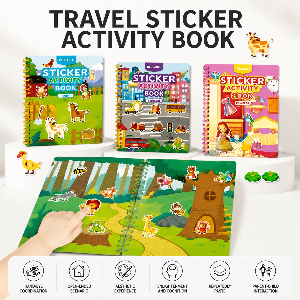🌟 Reusable Jelly Sticker Activity Book for Kids