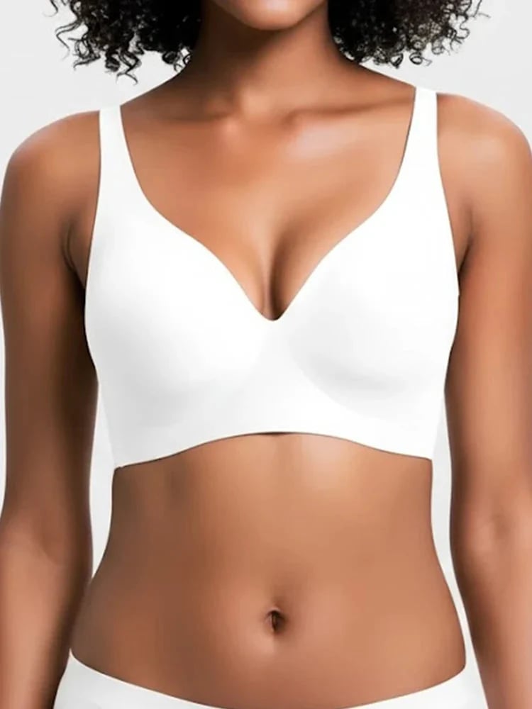 Pack of 3 Jelly Wireless Seamless Deep-V Push-Up Bra