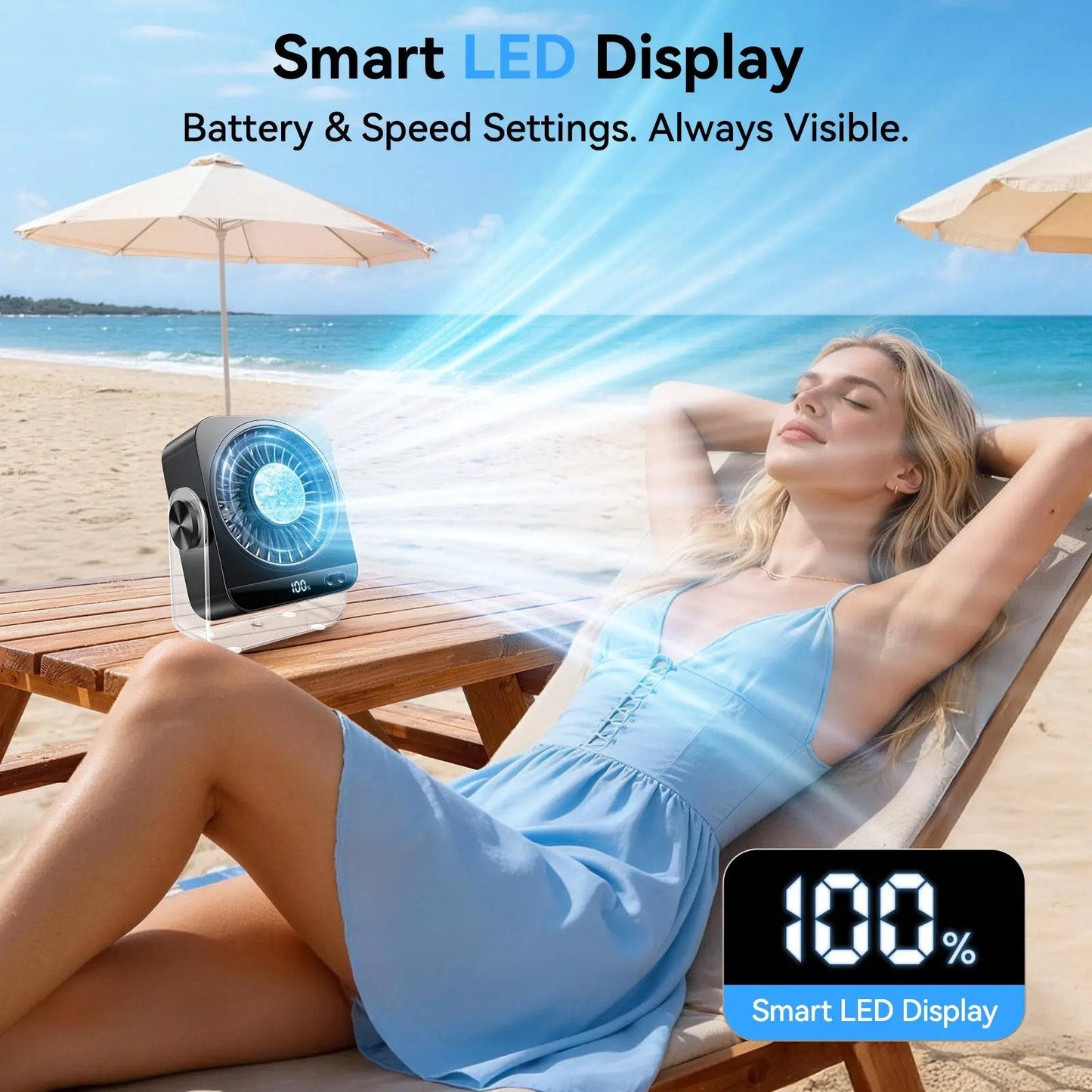 💨Desk Cooling Fan for Bedroom-199 Speed Turbo Airflow, Digital Display Quiet Table Fan