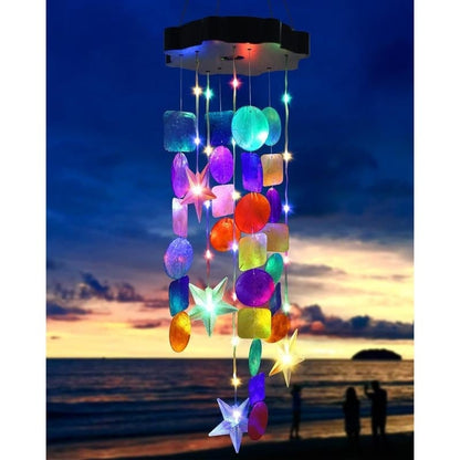 🎁49% OFF - 🌈 ✨ Solar-Powered Seashell Wind Chime Light