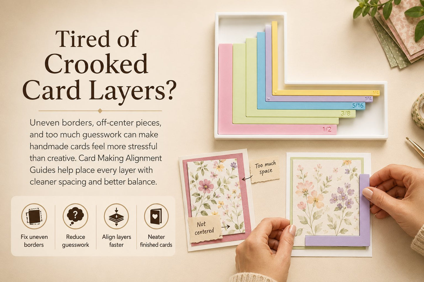 Card Making Alignment Guides Set | Create Perfectly Aligned Handmade Cards Without Guesswork or Crooked Corners ✨