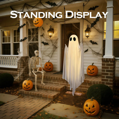🔥Last Day 59% OFF🔥5FT Giant Lighted Halloween Ghost Swing – Create A Spooky Yard Scene