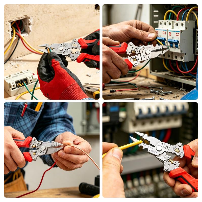 ⚡10-in-1 Wire Stripper Pliers With Voltage Tester | All-in-One Electrician Repair Tool