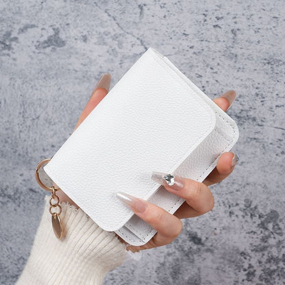Elegant and Minimalist Women's Slim Short Wallet – A versatile, stylish mini tri-fold wallet featuring RFID protection, card slots, a bill compartment, and an ID window