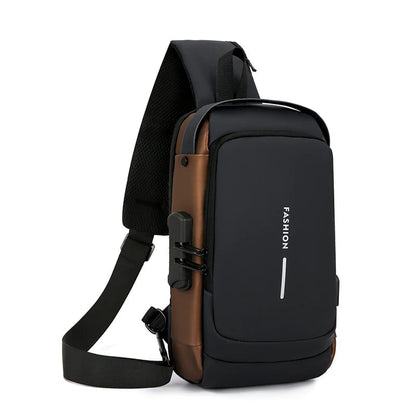 Anti-Theft Sling Bag with RFID Blocking Password Lock - Water-Resistant Crossbody Shoulder Bag, Adjustable Strap, Durable Nylon, Multi-Pocket