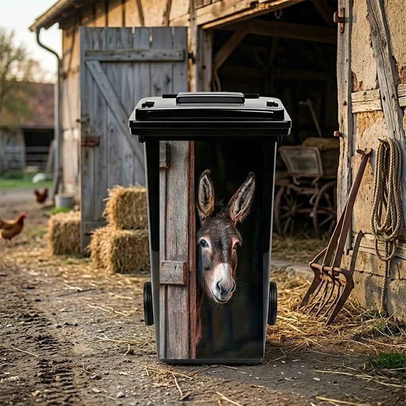 🐮 Highland Cow Floral Print Bin Sticker