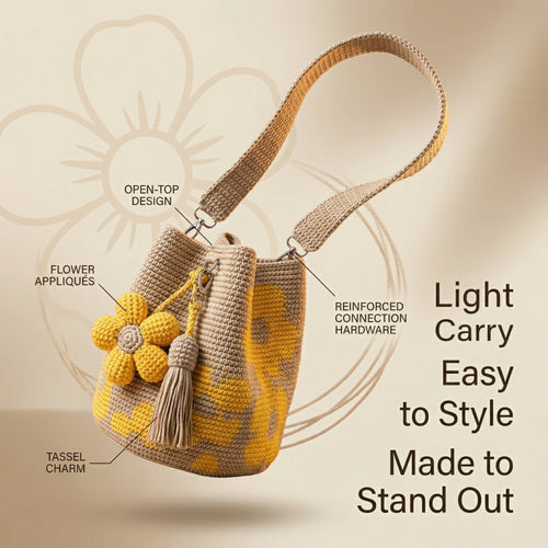 🔥2026 Spring Special Offer 49% OFF🌼Handmade Crochet Flower Tote✨