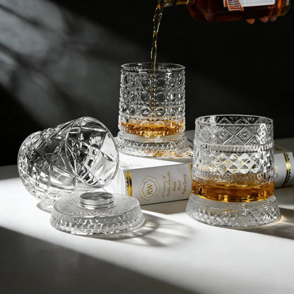 ✨ Diamond Cut Spinning Glass | Elevate Your Home Bar Experience 🏅