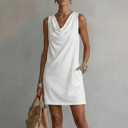 Elegant Slim Fit Cowl Neck Dress