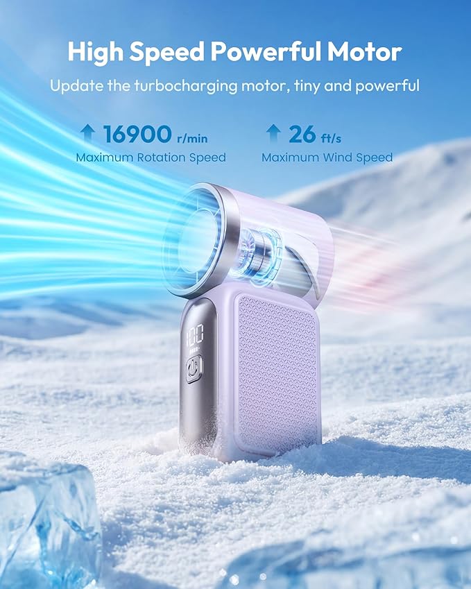 🥳2026 HOT SALE🥳💞50K+ SOLD!💨❄️ 50% OFF! Turbo Handheld Fan – 16900 RPM, 6 speeds, LED display. 3000mAh battery, 10.7hrs cooling. Pocket‑sized power! 🌬️✨