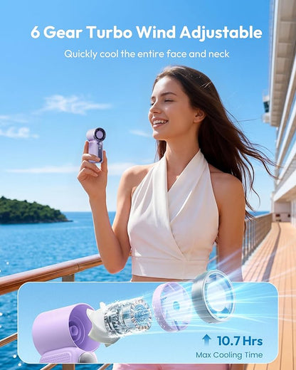 🥳2026 HOT SALE🥳💞50K+ SOLD!💨❄️ 50% OFF! Turbo Handheld Fan – 16900 RPM, 6 speeds, LED display. 3000mAh battery, 10.7hrs cooling. Pocket‑sized power! 🌬️✨