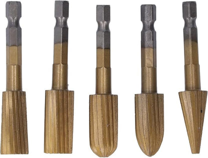 🛠️5PCS Rotary File Burr Set – Heavy-Duty Double Cut Metal Grinder Bits for Drill & Die Grinder