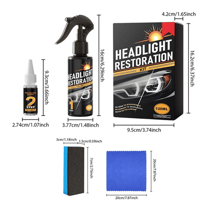 🥳2026 HOT SALE🥳💞50K+ SOLD!⏰🔧 Buy 2 Get 1 Free – LAST DAY! Headlight Restorer Kit – 2 steps, no disassembly. Removes yellow haze, restores clarity. Long‐lasting UV shield. 🚗✨