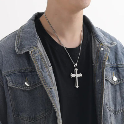 Men's Lord's Prayer Cross Necklace