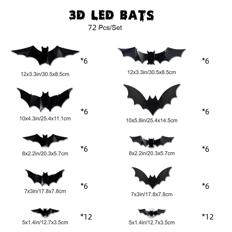 🔥Last Day 50% OFF 🦇Halloween 3D Bat LED Wall Light Decor