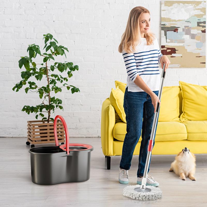 🧹 Spin Mop & Bucket System with Detachable Scrub Brush