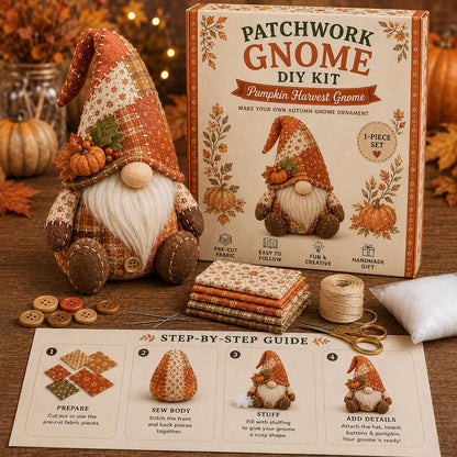 🧵DIY Patchwork Gnome Kit – Create Your Own Adorable Gnome 🧙‍♂️