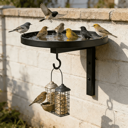 📢📢40% OFF !!!⏰Wall-Mounted Metal Bird Bath – Antique Bronze Finish 🐦🛁🧱🏡