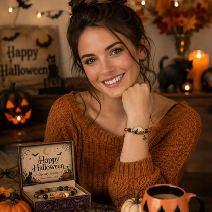 👻Limited Edition 2026 Halloween Black Cat Pumpkin Beaded Bracelet Gift Set🎁