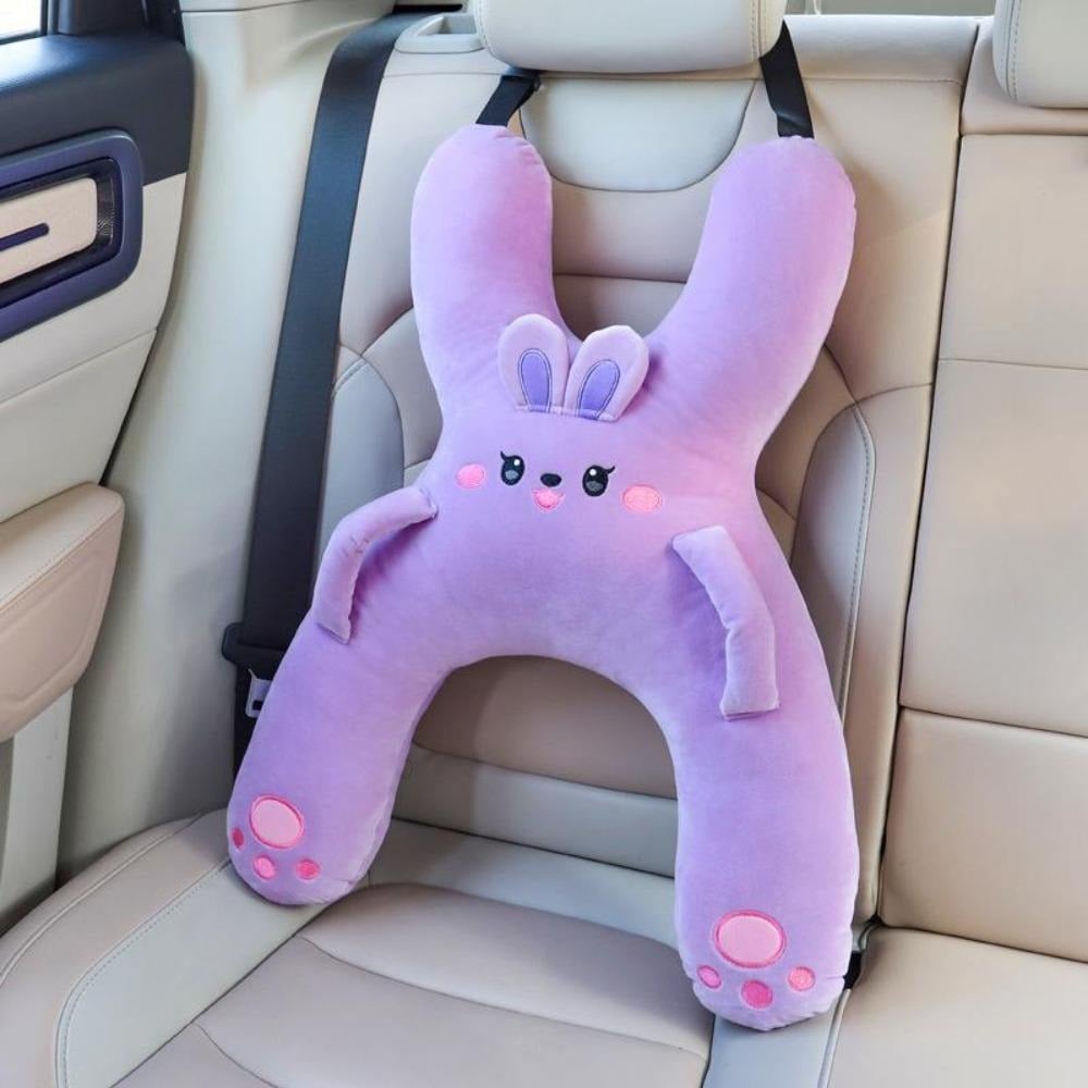 🐷Kids Car Neck Pillow - Soft Plush Pig Design, Car Seat Attachment