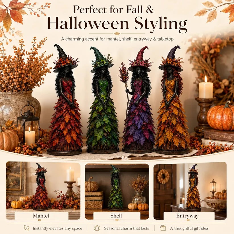 💥LAST DAY 49% OFF - 🧙 Enchanted Autumn Witch Figurine