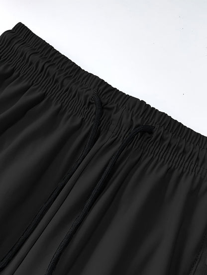 Women’s Capri Pants – Loose Fit, Summer Drawstring Waist, Zipper Pockets, Breathable High-Stretch Fabric, Suitable for Everyday Wear