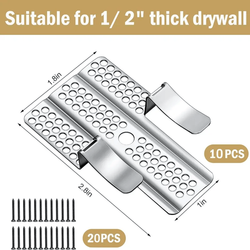 10 Pack Drywall Repair Clips, 1/2 inch Drywall Fastener Clip with 24 Screws