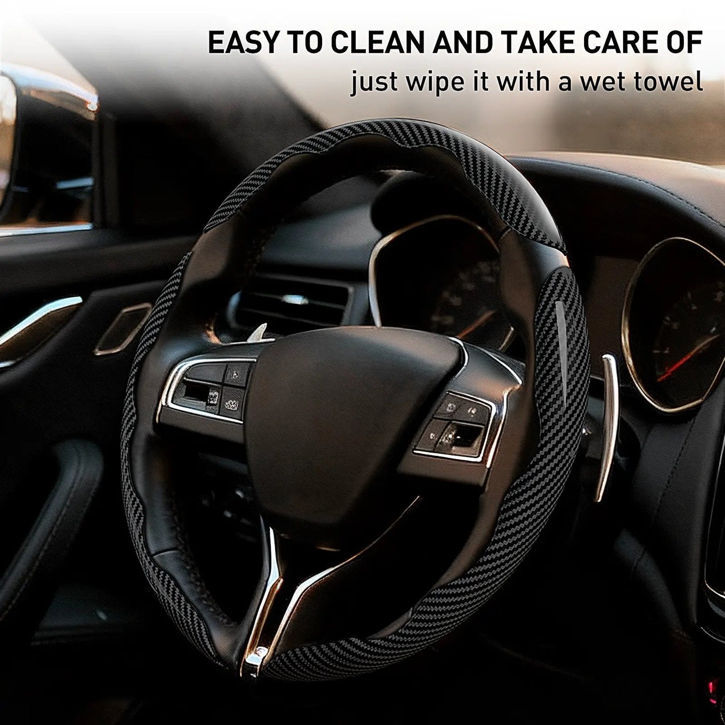 Non-Slip Car Steering Wheel Cover for 15 Inch Wheels