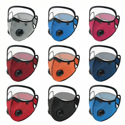 🔥50% OFF！Reusable Face Mask With Detachable Eye Shield & Breath Valve, Dustproof Windproof Outdoor Mask✨