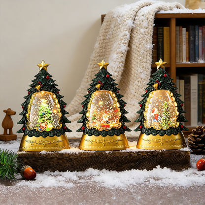 🎄Light Up Christmas Tree Snow Globe Ornament, Musical Xmas Snowball Lantern Gift