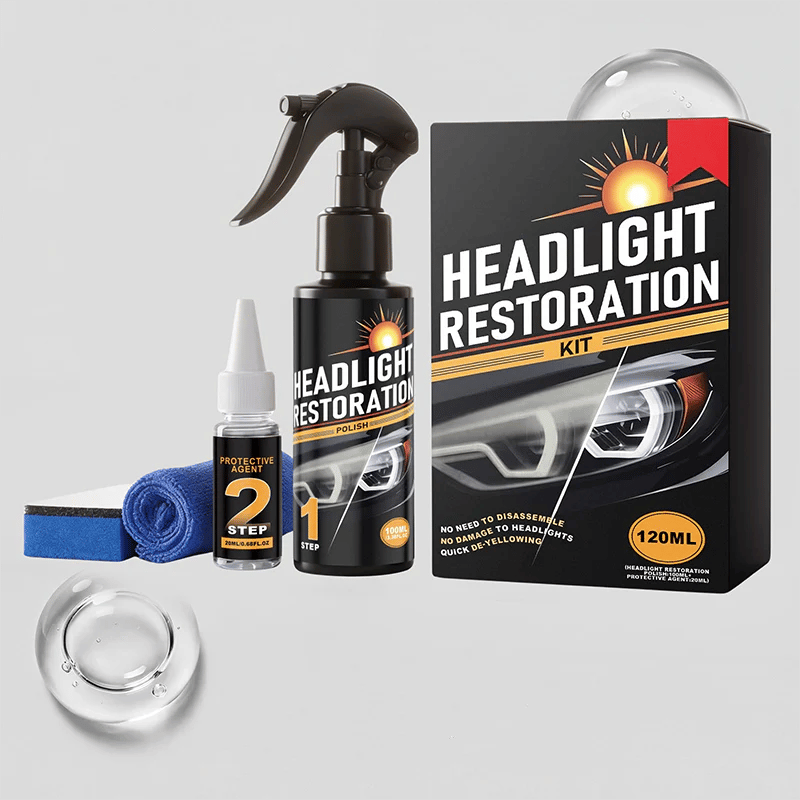 🥳2026 HOT SALE🥳💞50K+ SOLD!⏰🔧 Buy 2 Get 1 Free – LAST DAY! Headlight Restorer Kit – 2 steps, no disassembly. Removes yellow haze, restores clarity. Long‐lasting UV shield. 🚗✨