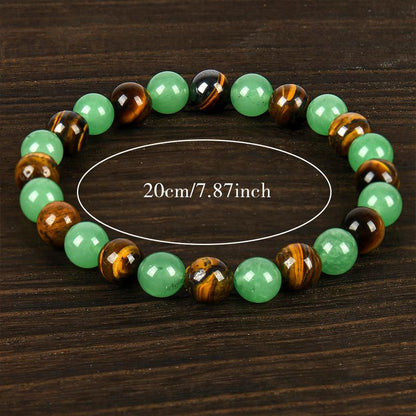 ✨ Money Attraction Bracelet with Green Aventurine & Tiger Eye beaded jewelry protection bracelet encouragement gift fashion artificial bracelet