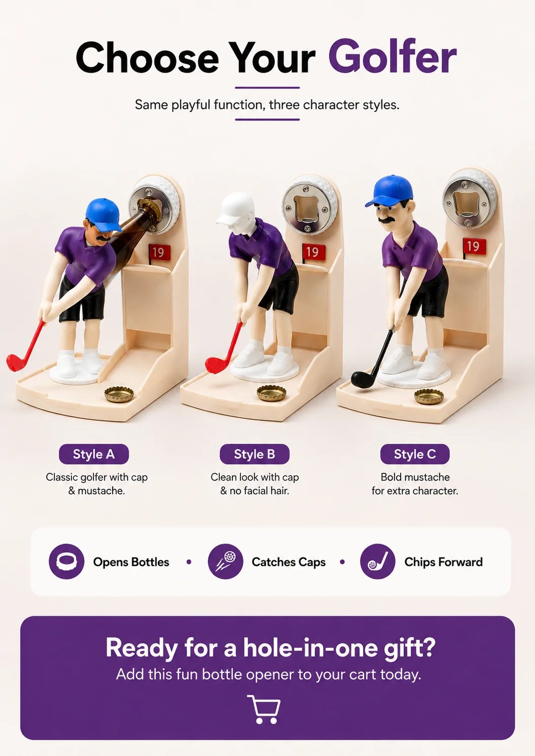 Golf Bottle Opener Game – Fun Gift for Golf & Beer Lovers