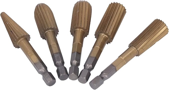 🛠️5PCS Rotary File Burr Set – Heavy-Duty Double Cut Metal Grinder Bits for Drill & Die Grinder