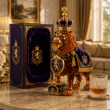 👑87th Anniversary Royal Lion Crown‑Style Whiskey Bottle, Collectible Decor Liquor Decanter