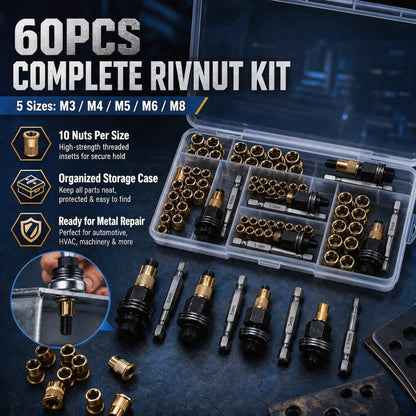 🔥 Best Seller | Carbon steel rivet nut set (including M3–M8 sizes)