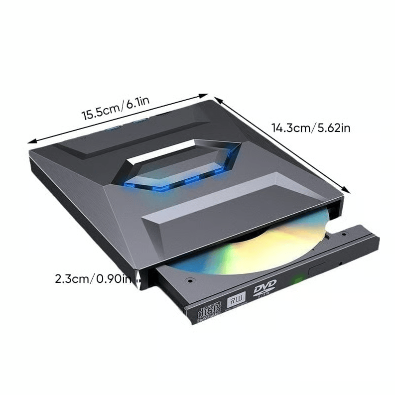 Retro Laptop CD DVD Player USB C 3.0 Portable CD Burner
