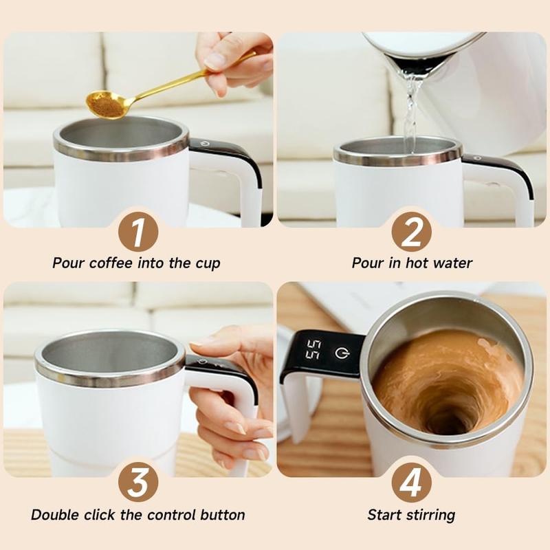 🎁 Electric coffee mug with a built-in LCD thermometer, perfect for brewing coffee, milk, cocoa, etc.