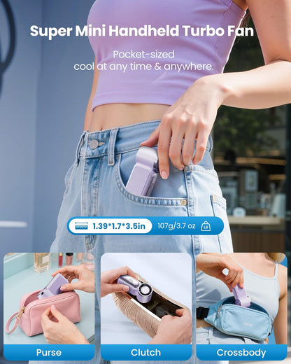🥳2026 HOT SALE🥳💞50K+ SOLD!💨❄️ 50% OFF! Turbo Handheld Fan – 16900 RPM, 6 speeds, LED display. 3000mAh battery, 10.7hrs cooling. Pocket‑sized power! 🌬️✨