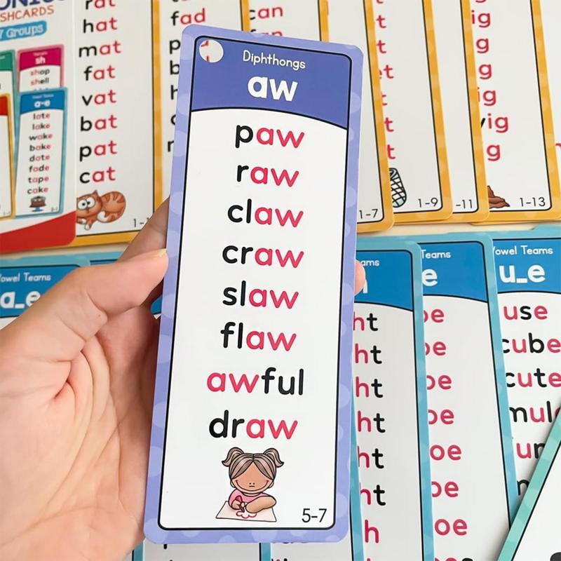 🎁🔥Phonics Word Cards 117 Sound Groups 900+ Rhyming Words Preschool English Discovery Joy
