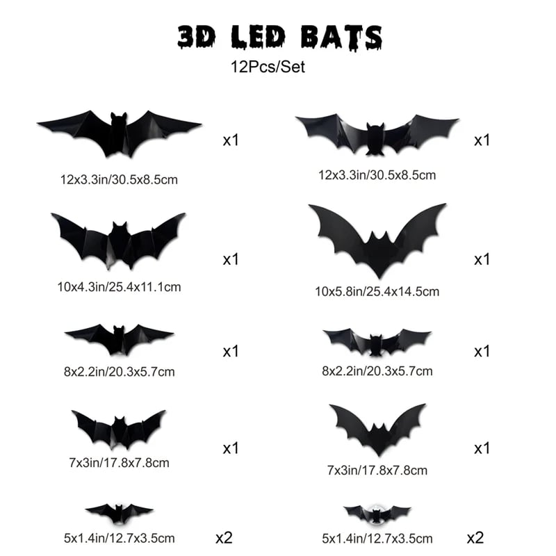 🔥Last Day 50% OFF 🦇Halloween 3D Bat LED Wall Light Decor